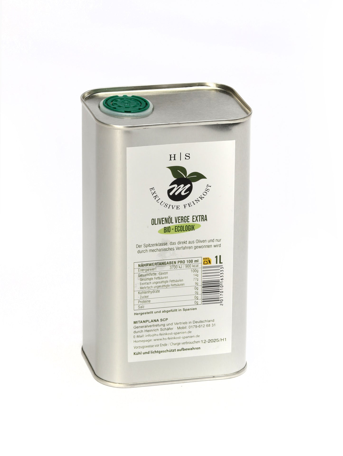 Kaltgepresstes VERGE EXTRA, BIO Olivenöl - 1L