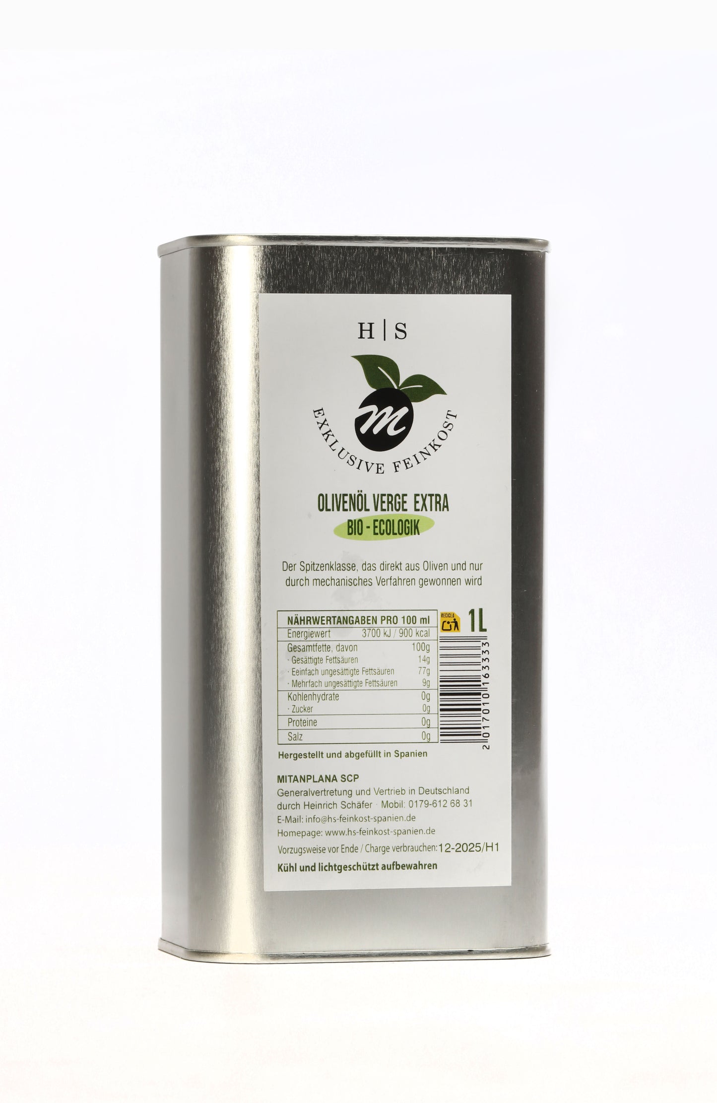 Kaltgepresstes VERGE EXTRA, BIO Olivenöl - 1L