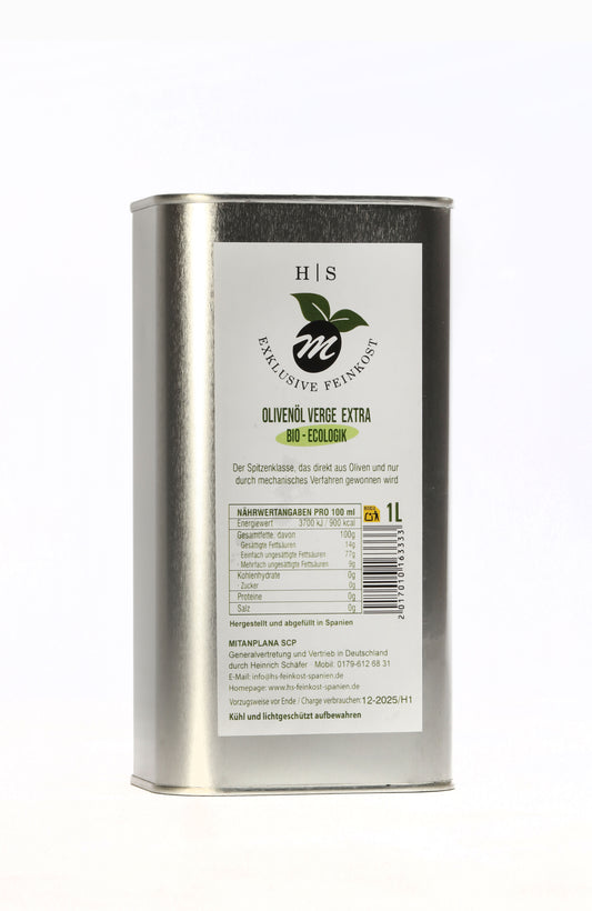 Kaltgepresstes VERGE EXTRA, BIO Olivenöl - 1L